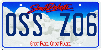 SD license plate 0SSZ06