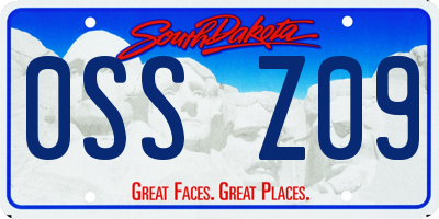 SD license plate 0SSZ09