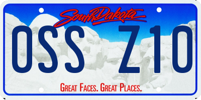 SD license plate 0SSZ10