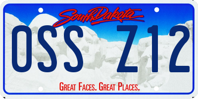 SD license plate 0SSZ12