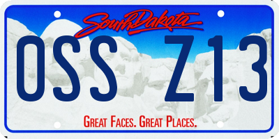SD license plate 0SSZ13