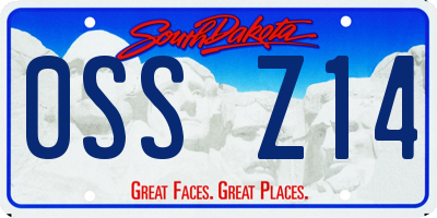 SD license plate 0SSZ14