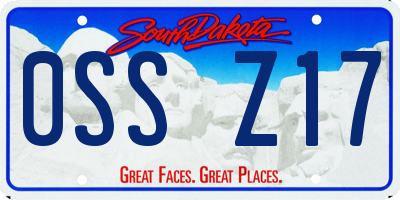 SD license plate 0SSZ17