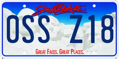 SD license plate 0SSZ18
