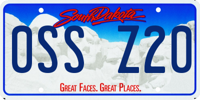 SD license plate 0SSZ20