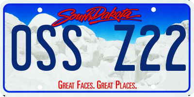 SD license plate 0SSZ22