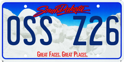 SD license plate 0SSZ26