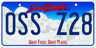 SD license plate 0SSZ28