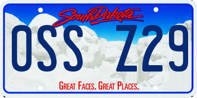 SD license plate 0SSZ29