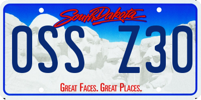 SD license plate 0SSZ30