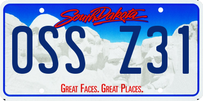 SD license plate 0SSZ31