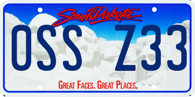 SD license plate 0SSZ33