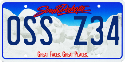 SD license plate 0SSZ34