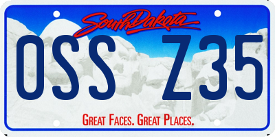 SD license plate 0SSZ35