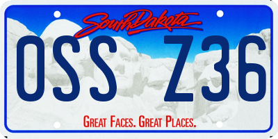SD license plate 0SSZ36