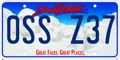 SD license plate 0SSZ37