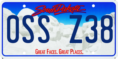 SD license plate 0SSZ38