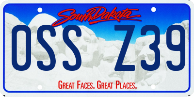 SD license plate 0SSZ39