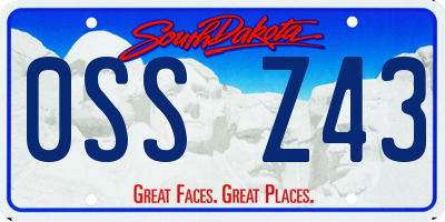 SD license plate 0SSZ43