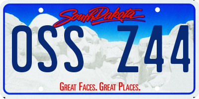 SD license plate 0SSZ44