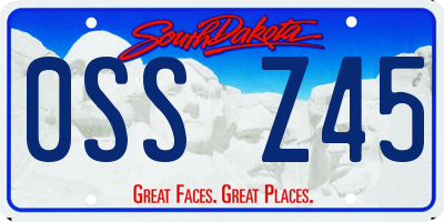 SD license plate 0SSZ45