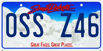 SD license plate 0SSZ46