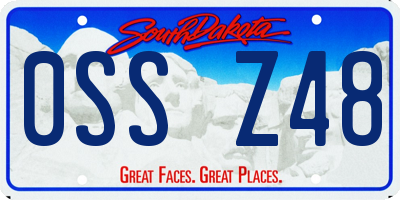 SD license plate 0SSZ48