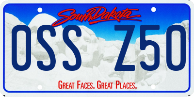 SD license plate 0SSZ50