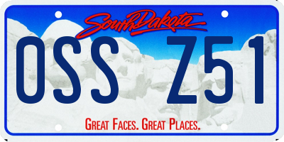 SD license plate 0SSZ51