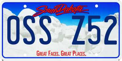 SD license plate 0SSZ52