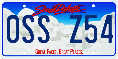 SD license plate 0SSZ54