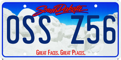 SD license plate 0SSZ56