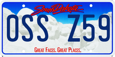 SD license plate 0SSZ59
