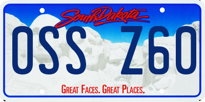SD license plate 0SSZ60