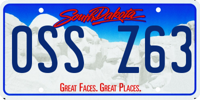 SD license plate 0SSZ63