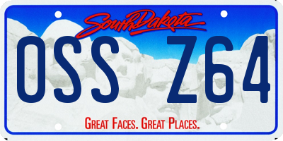 SD license plate 0SSZ64