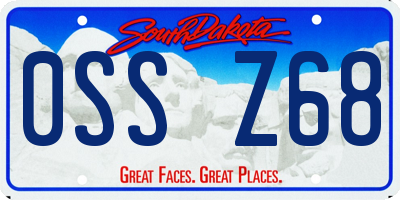 SD license plate 0SSZ68