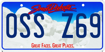 SD license plate 0SSZ69