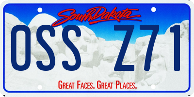 SD license plate 0SSZ71