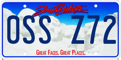 SD license plate 0SSZ72