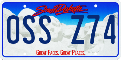 SD license plate 0SSZ74