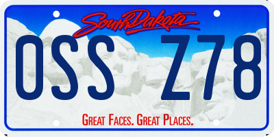 SD license plate 0SSZ78