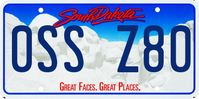 SD license plate 0SSZ80