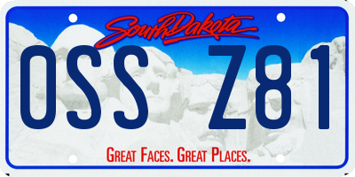SD license plate 0SSZ81