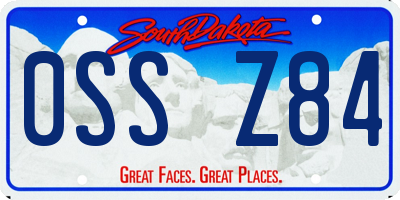 SD license plate 0SSZ84