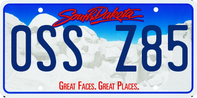 SD license plate 0SSZ85
