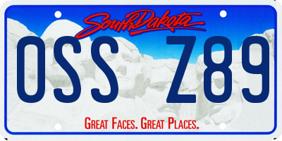 SD license plate 0SSZ89