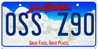 SD license plate 0SSZ90