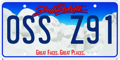 SD license plate 0SSZ91