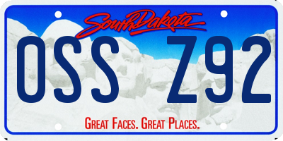 SD license plate 0SSZ92